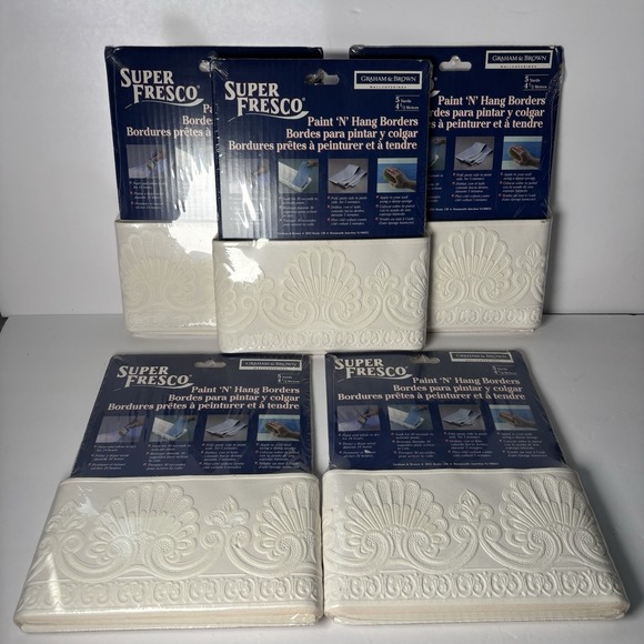 5 VTG NOS Super Fresco Paint Hang Border Gothic‎ 6.9